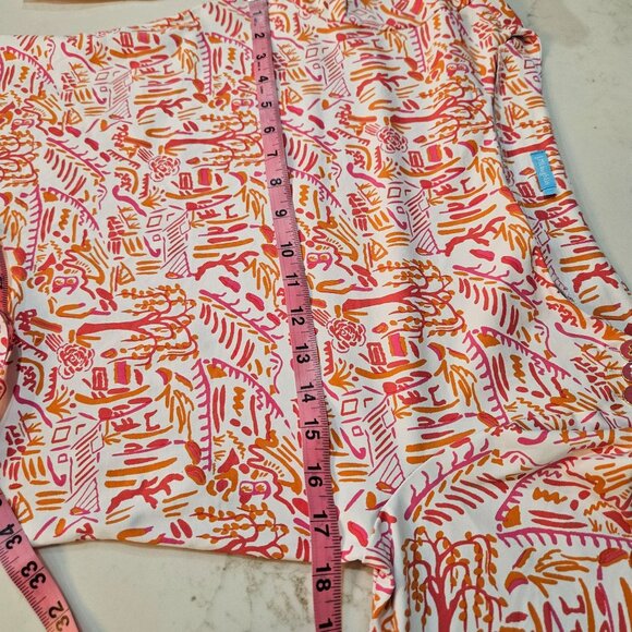 J. McLaughlin Top Small Catalina Cloth Pink Orange Village Print Career - Picture 7 of 10